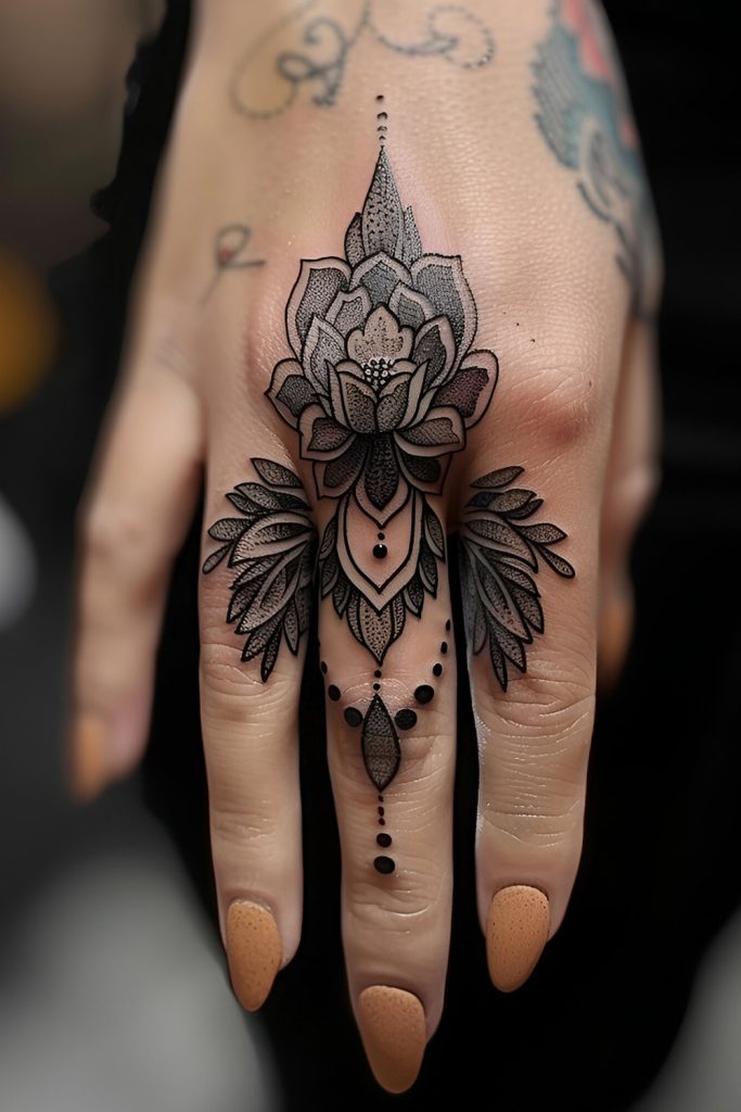 Filigree Hand and Finger Tattoos Delicate but Powerful Details