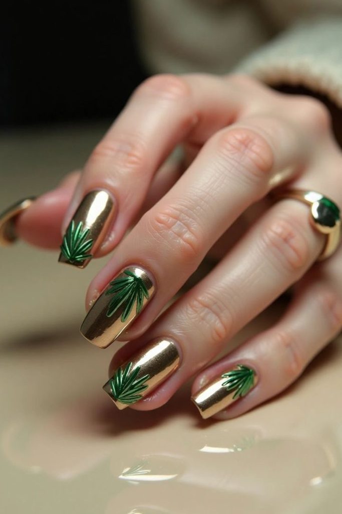 Gold Foil Palm Trees