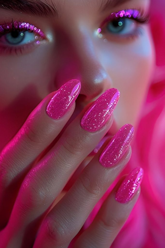 Hot Pink Barbiecore Nails