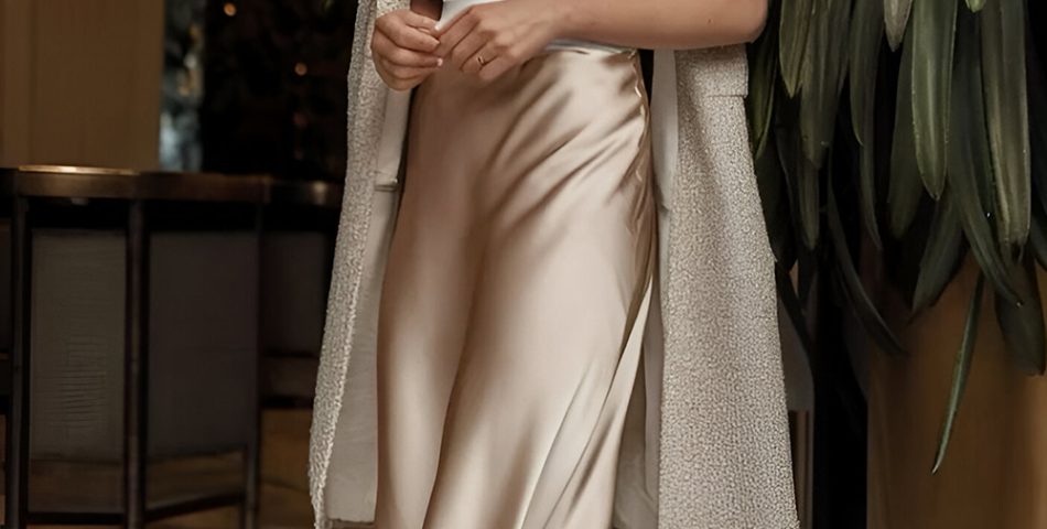 A White Tee & Satin Skirt That Speak Volumes