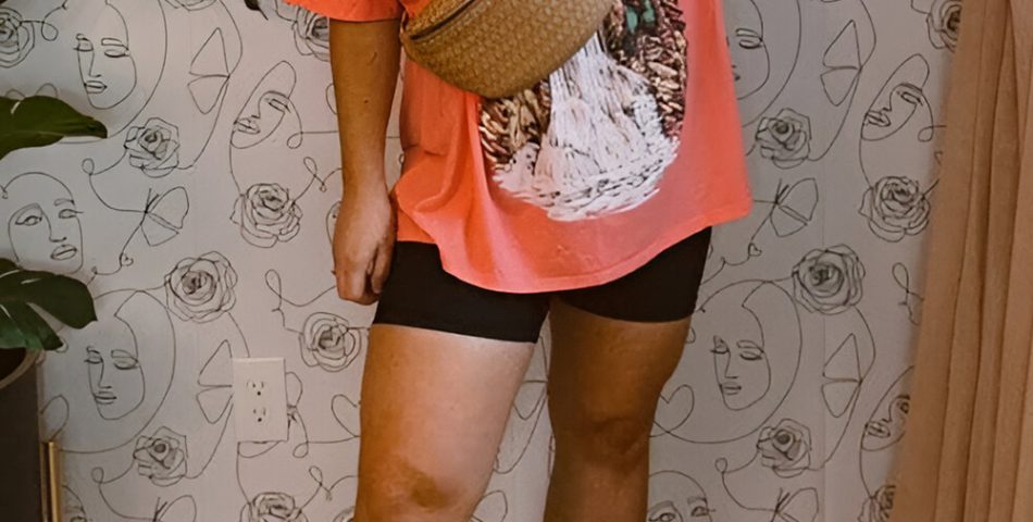 Bike Shorts and Oversized Graphic Tee
