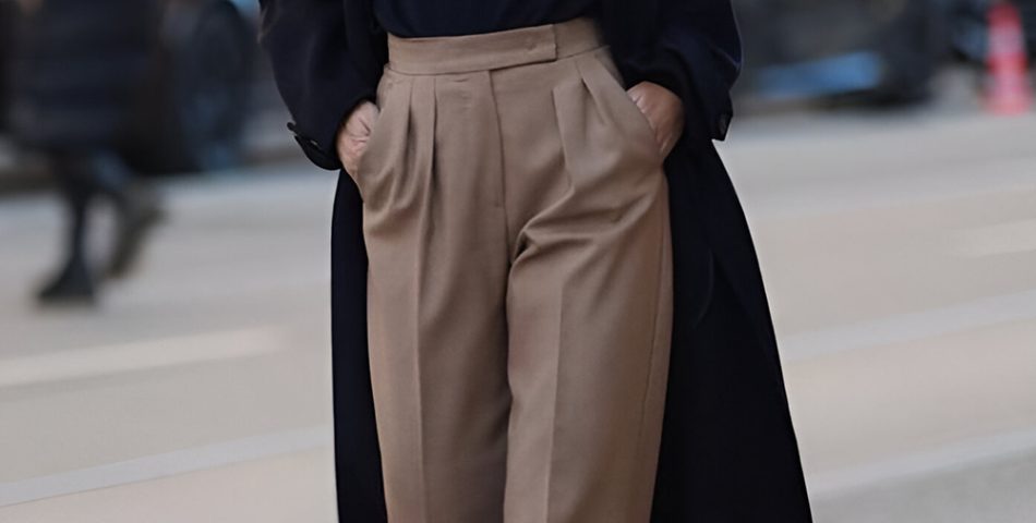 Black Turtleneck Meets Creamy Wide Leg Chic