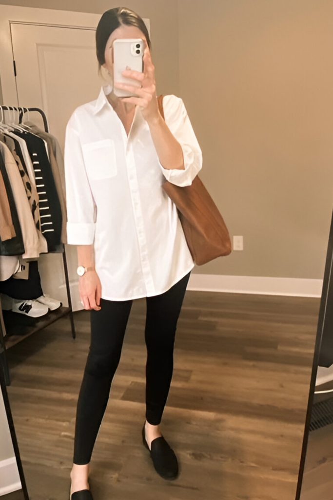 Button Down Blouses and Leggings