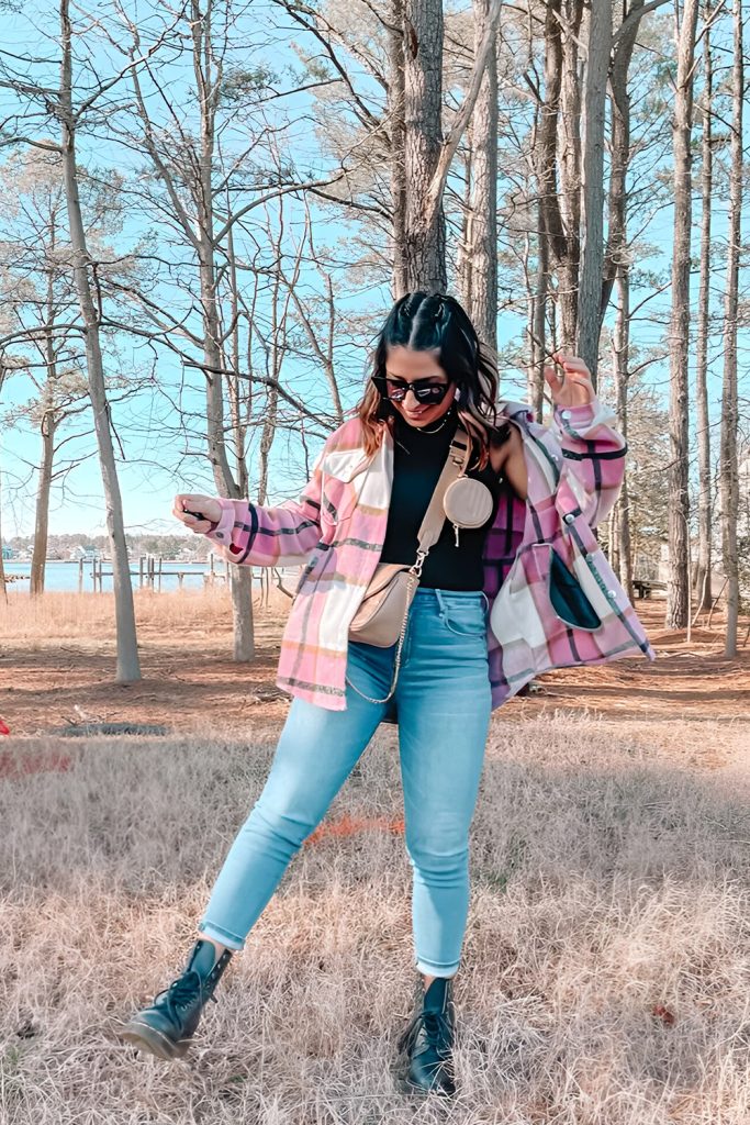 Chambray Shirts and Combat Boots for Transitional Wardrobe