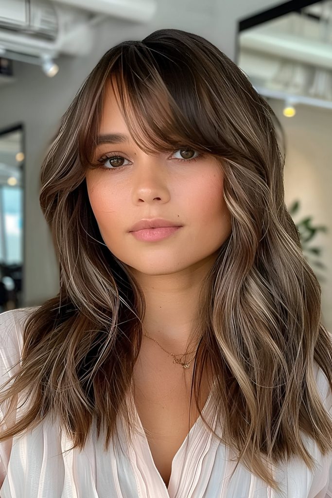 Curtain Bangs and a Deep Side Part