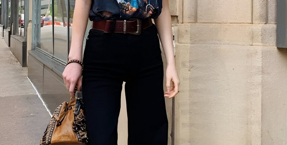 Flared Jeans and Band T Shirts
