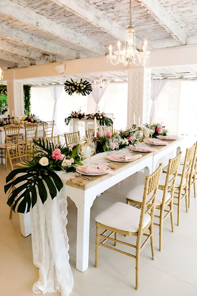 Ivory, Gold & Flamingo Pink