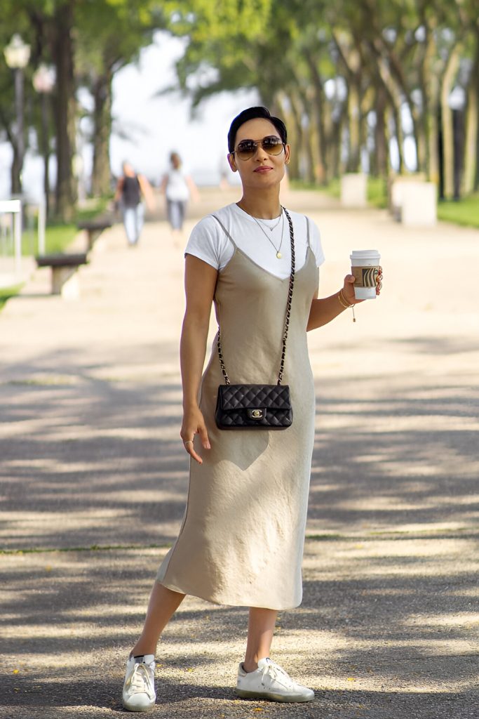Layer Over a Tee With a Satin Slip Dress