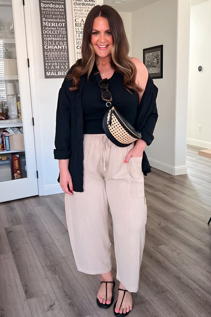 Linen Pants and Fitted Tank Top