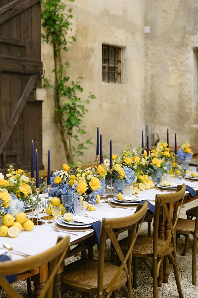 Navy Blue & Sunflower Yellow