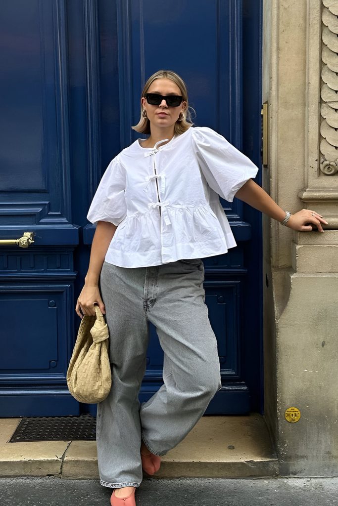 Puff Sleeves & High Waisted Denim