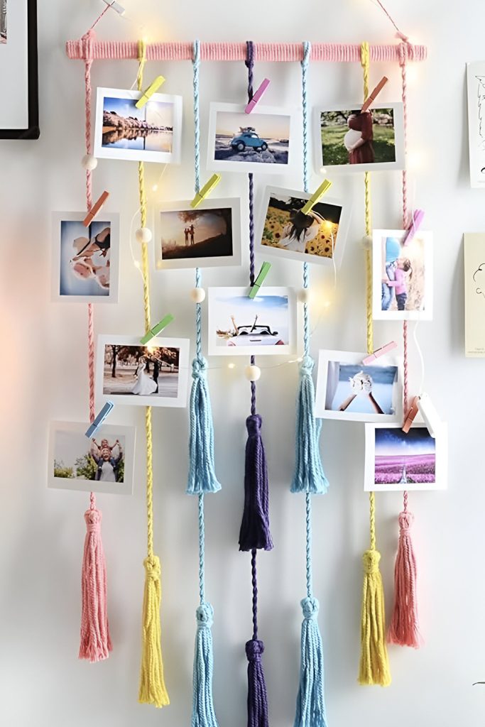 Quirky Photo Display with String and Clips