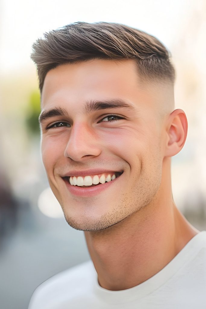 Rock a Crew Cut with a Side Part