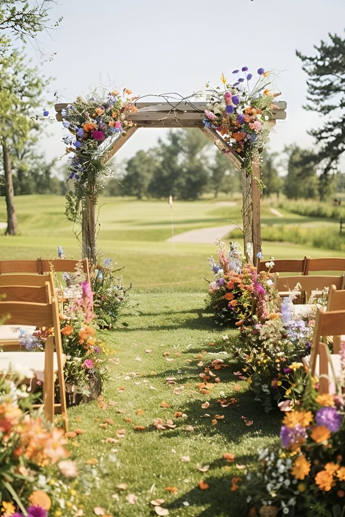 Rustic Romance in a Field of Flowers