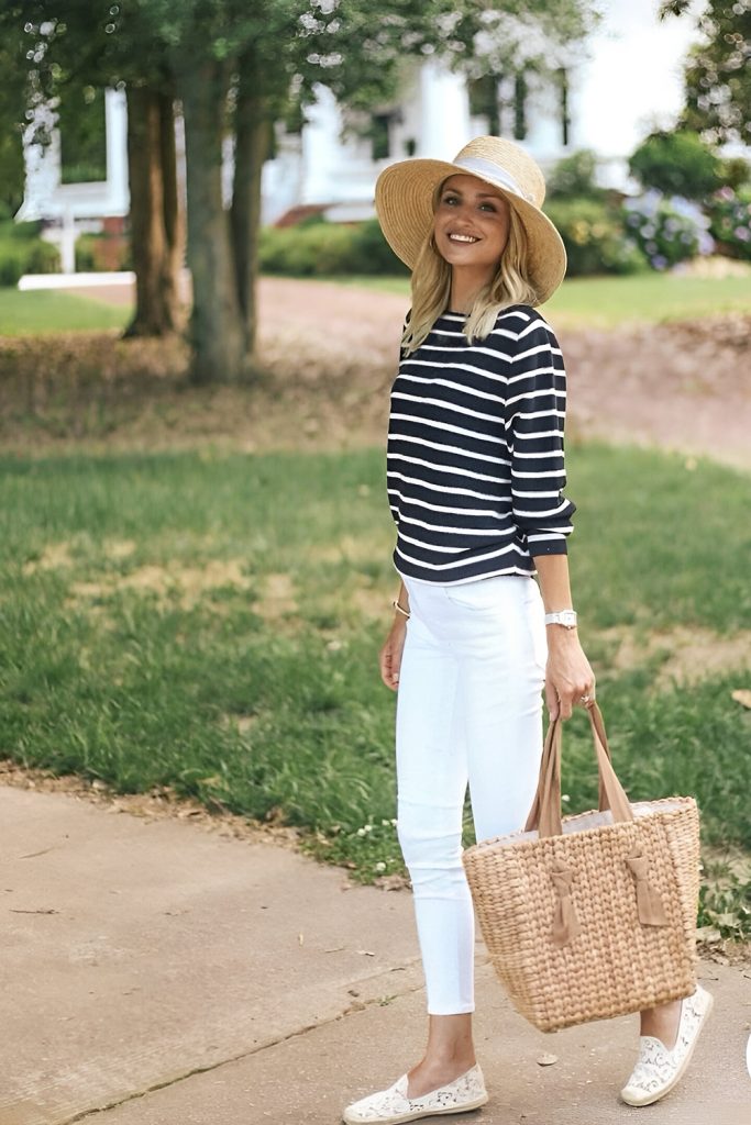 Stripes, White Jeans & Coastal Cool