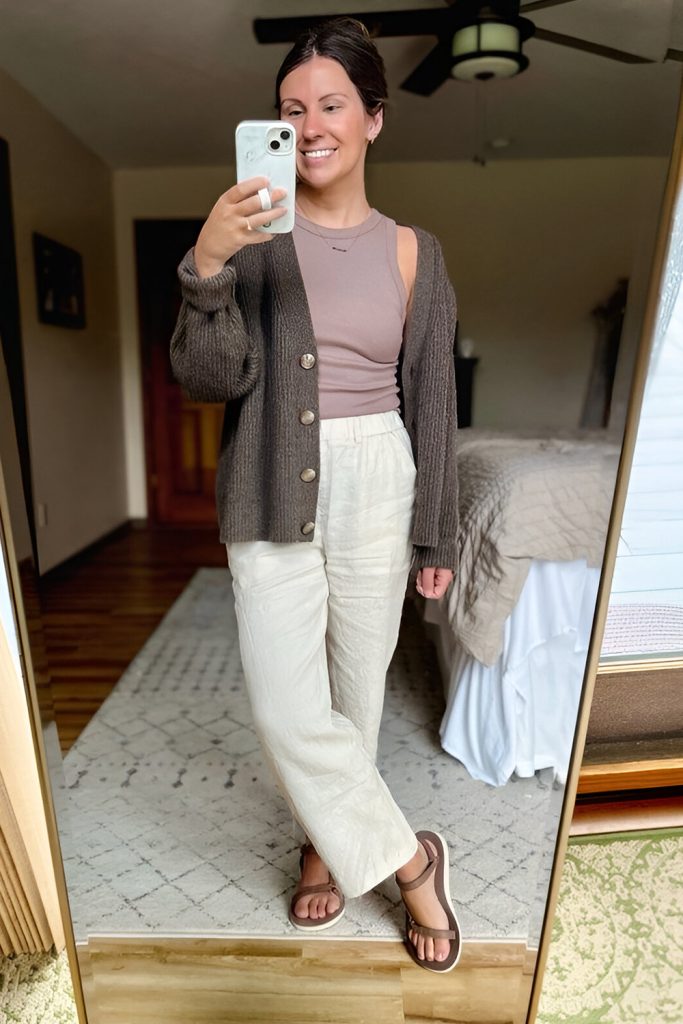 The Tank Top and Oversized Cardigan Combo