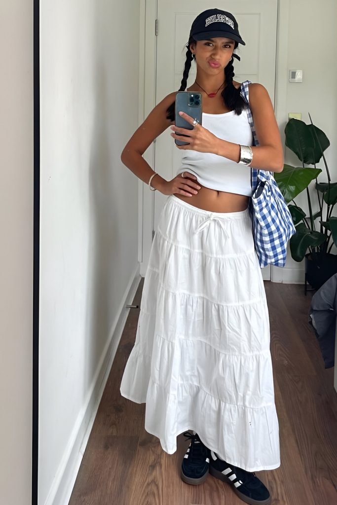 Tiered Maxi Skirt and Basic Tank