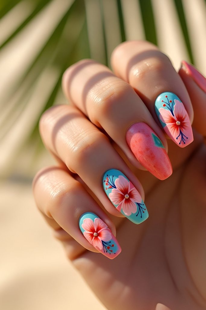 Tropical Flower Power That Blooms on Every Nail