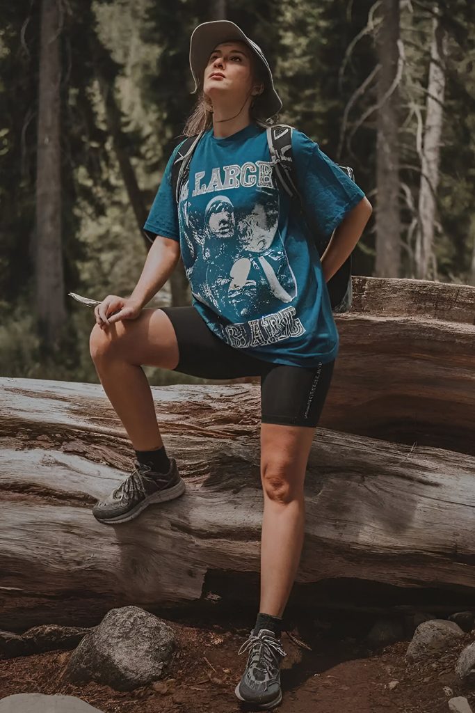 Vintage Tees & Bike Shorts The Ultimate Chill Girl Combo