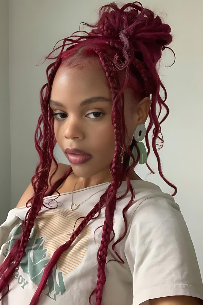 A Cherry Red Braided Crown