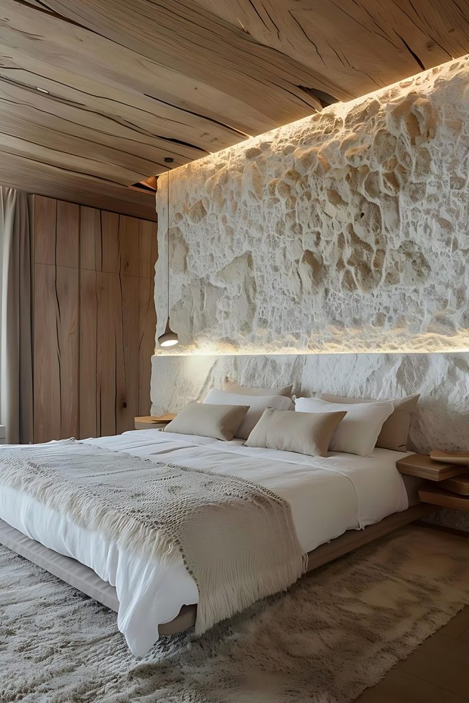 Add Organic Luxury through Natural Wood and Stone