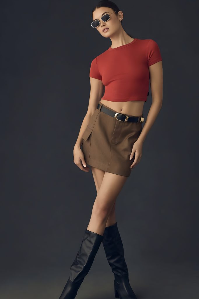 Baby Tee + Cargo Skirt Street Smart and Sun Kissed
