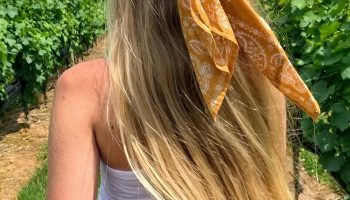 Beachy Half Up Twist with a Colorful Scarf