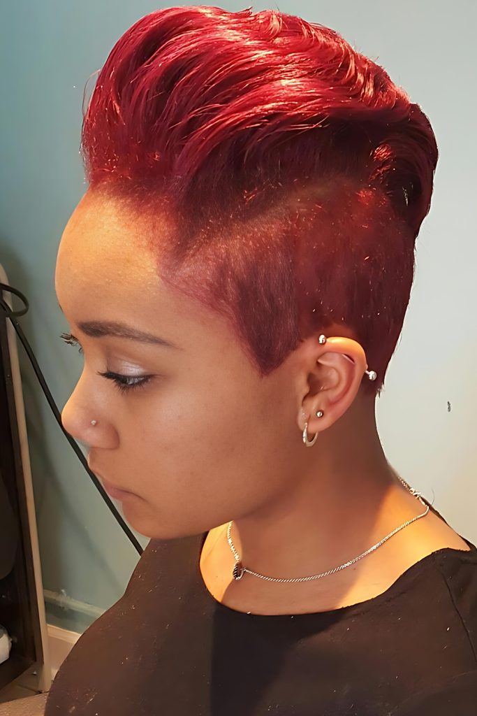 Cherry Red Faux Hawk for Maximum Impact