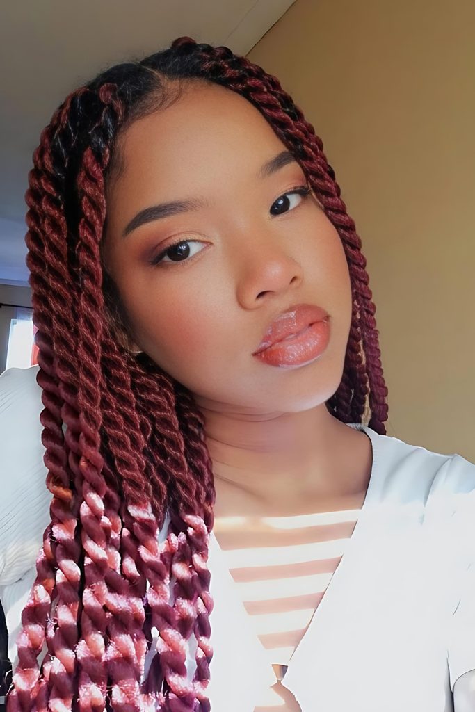 Cherry Red Hair with a Bold Twist