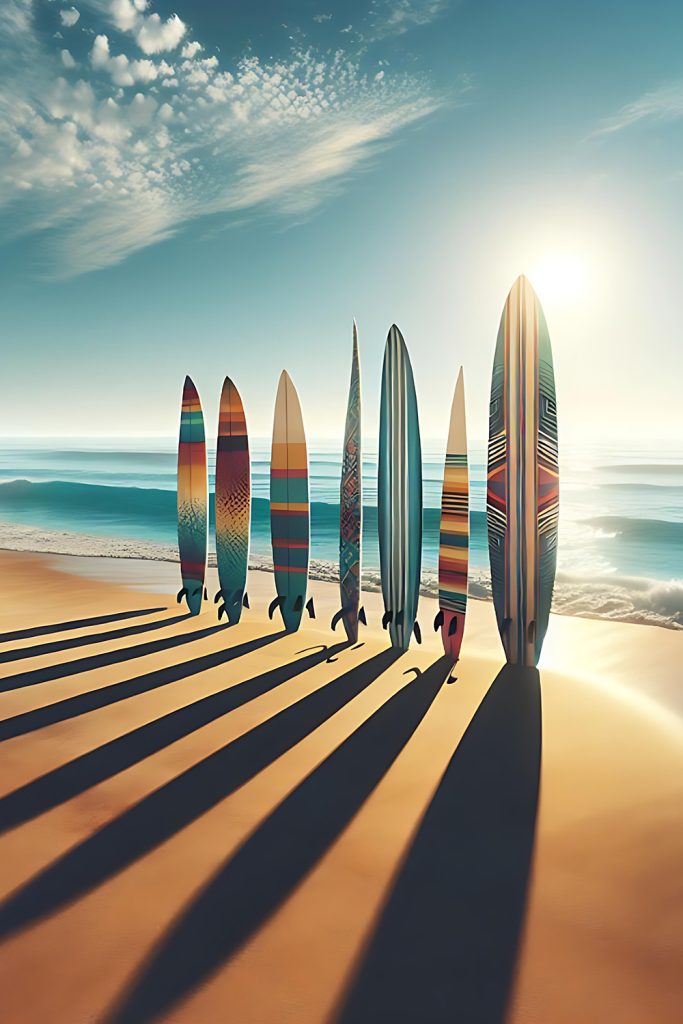 Colorful Surfboards in the Sand