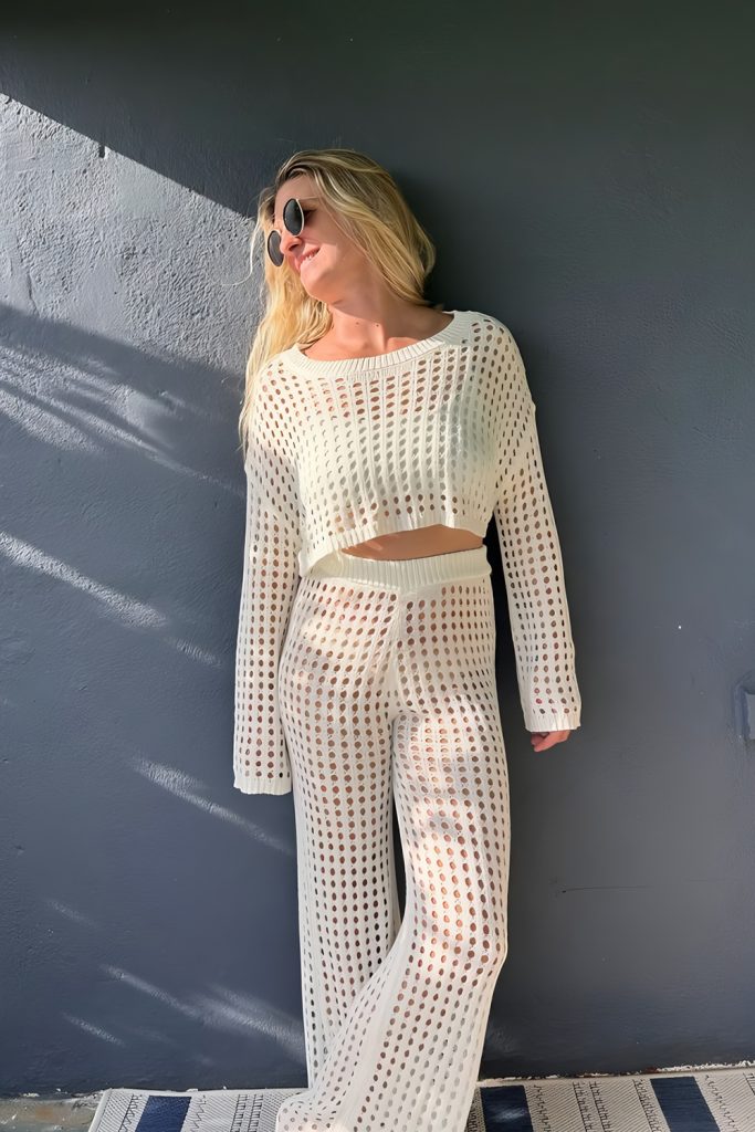 Crochet Top + Flared Pants