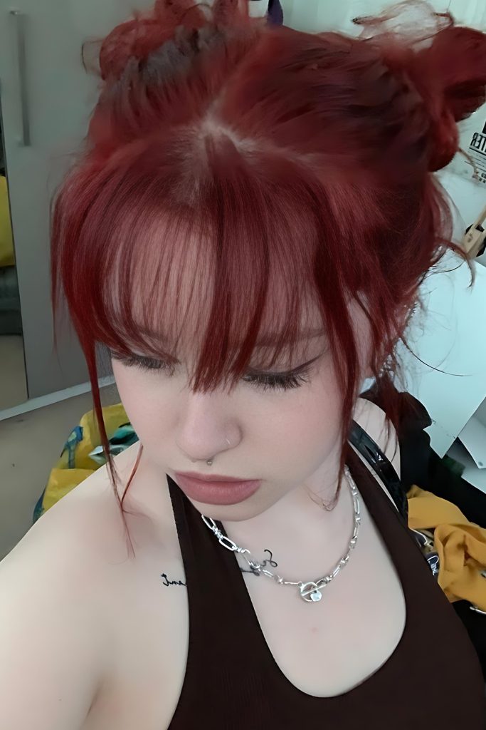 Dark Cherry Red Space Buns