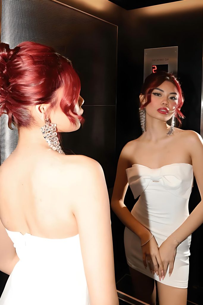 Dark Cherry Red Updo Formal Power