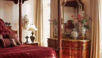 Dream Big with a Modern Cherry Canopy Bed
