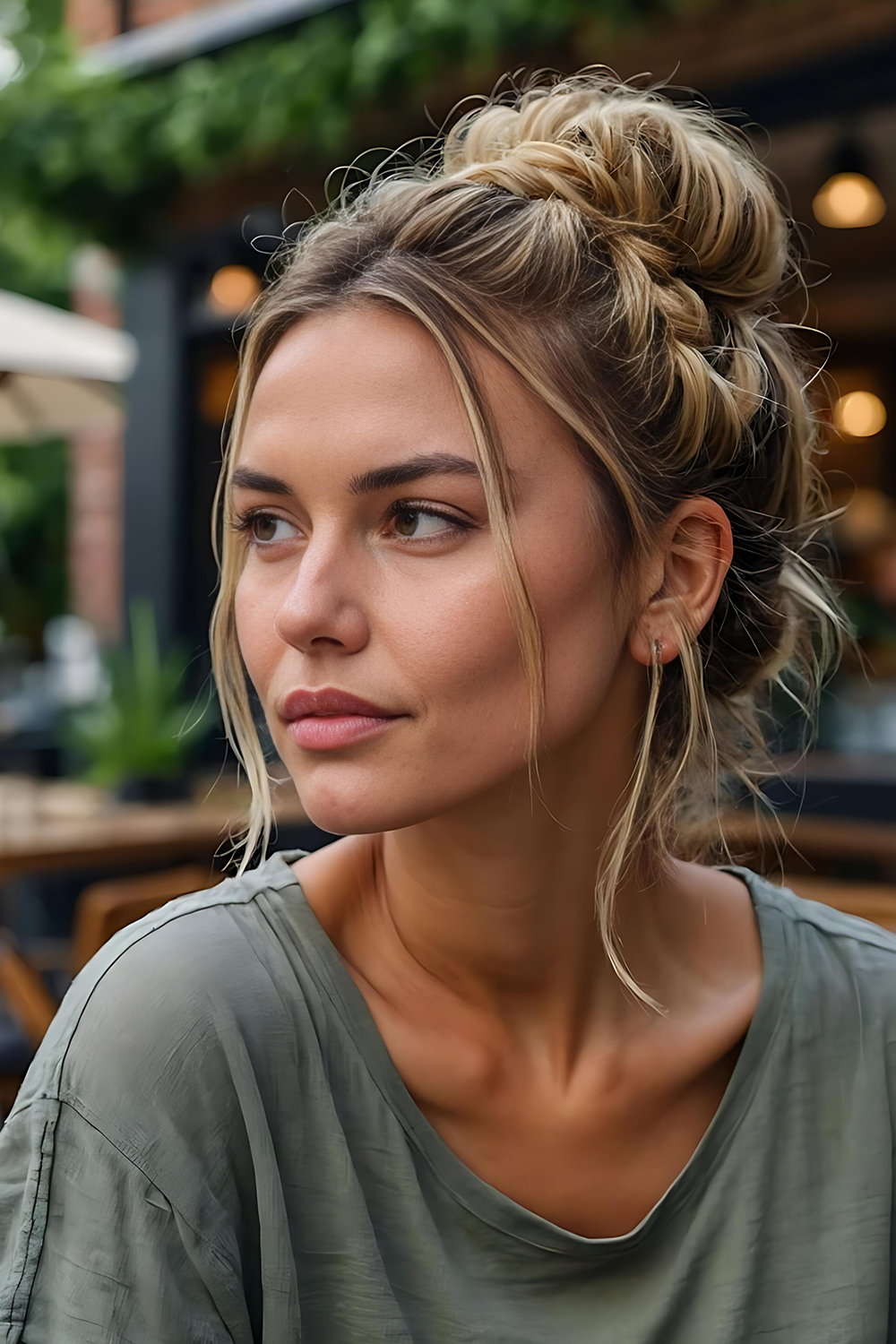 Face Framing Braids + Loose Bun = Peak Summer Vibes