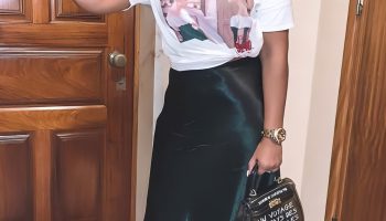 Graphic Tee + Slip Skirt Duo