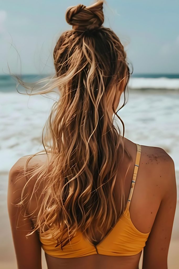 Half Up Knot Meets Casual in Seconds