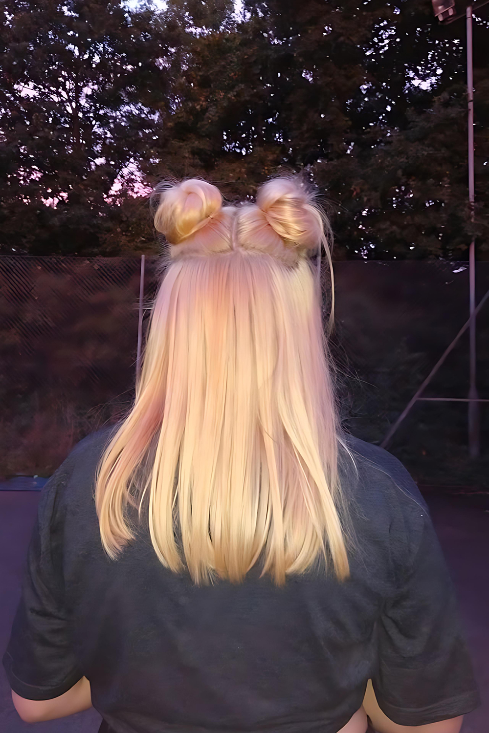 Half Up Space Buns for a Retro Look