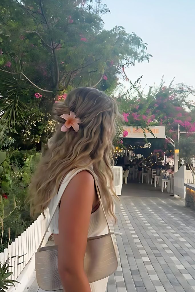 Loose Beach Curls with a Statement Clip