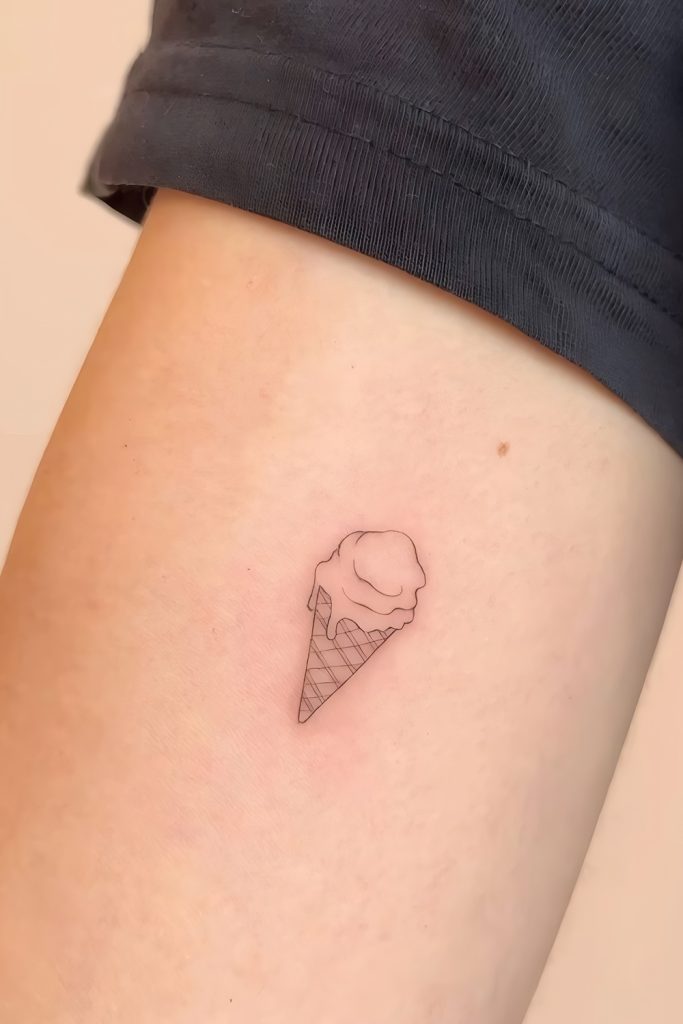 Mini Ice Cream Cone Tattoos Dripping with Summer Joy