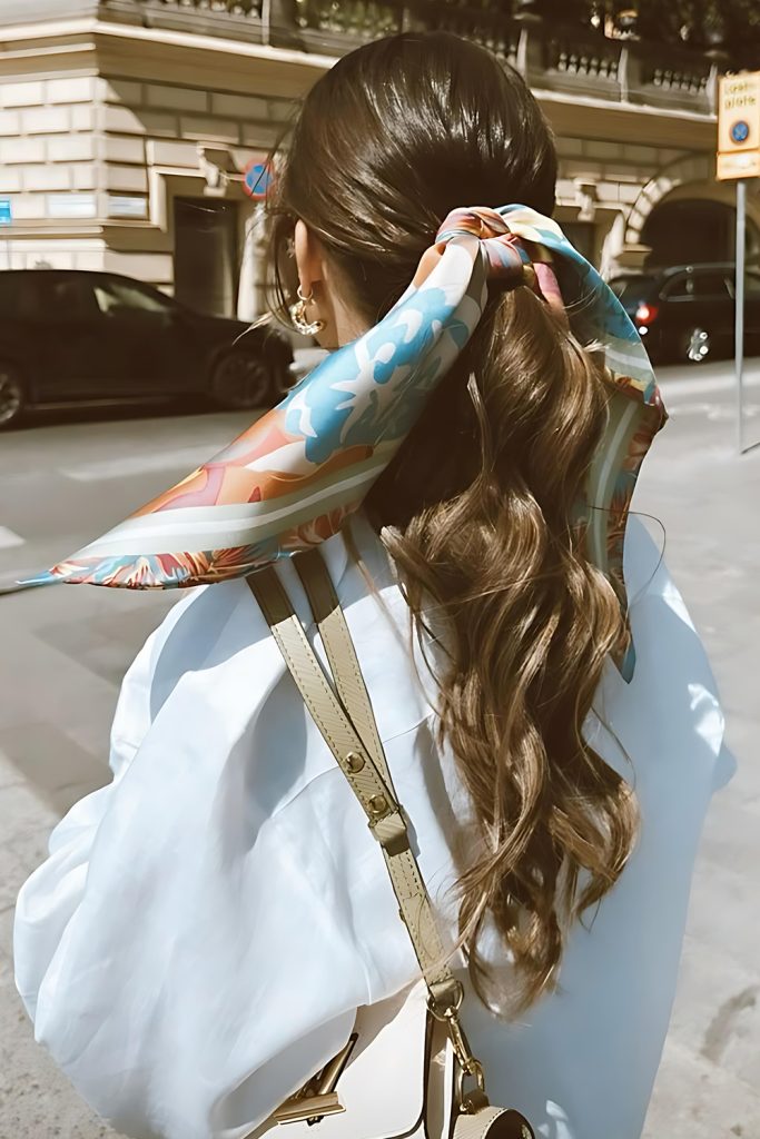Ponytail Perfection Tie It Up With a Flowing Bandana Scarf