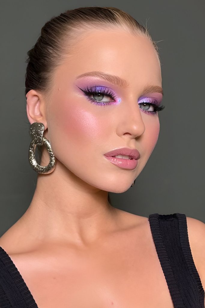 Purple Blush Under Your Eyes for a Playful Twist