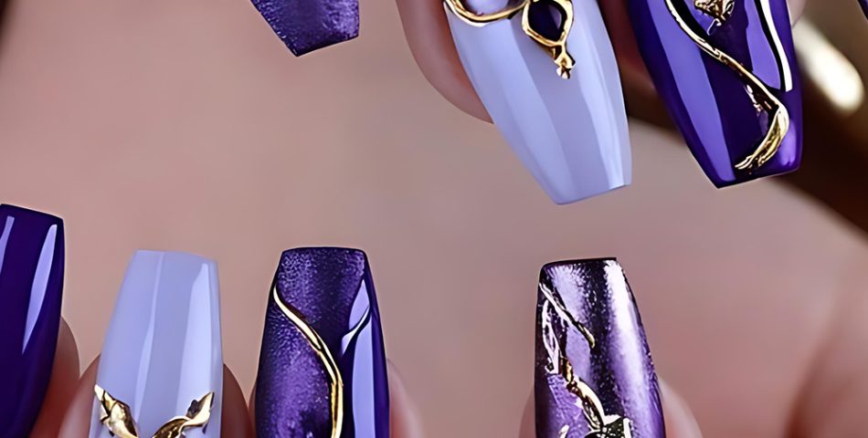 Purple Swirls with Golden Touches