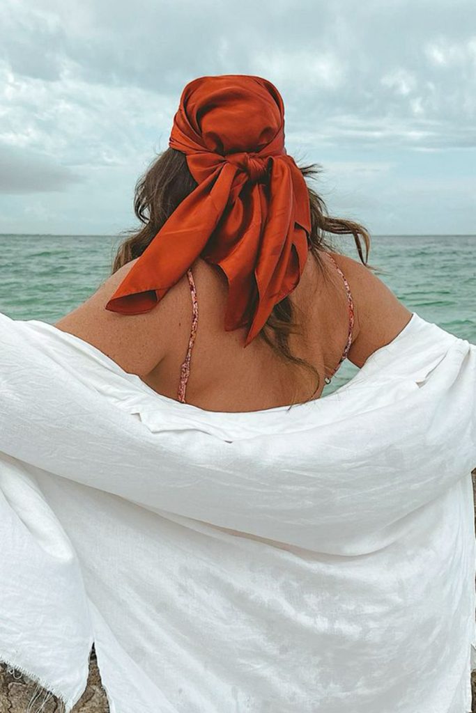 Scarf Wrap Top Knot Swim Style