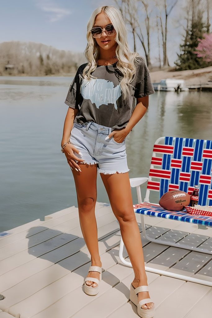 Sheer Sleeves + Denim Shorts = Suddenly Dreamy