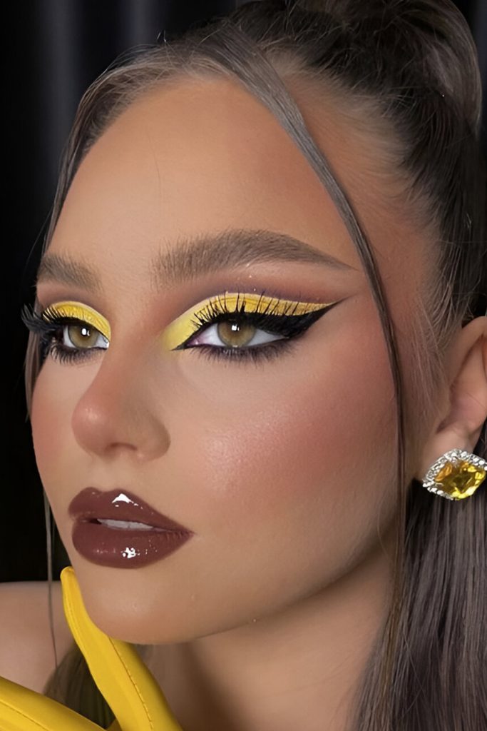 Yellow Lids Meet Bold Graphic Liner