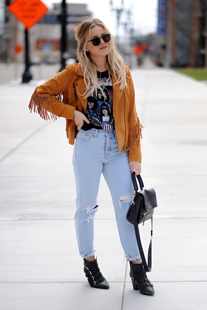 A Little Western Denim, Fringe, and Suede Tastefully