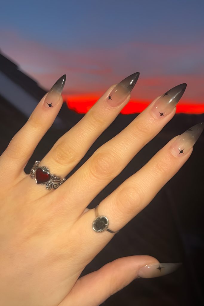Black and Nude Ombre for a Subdued Gothic Flair