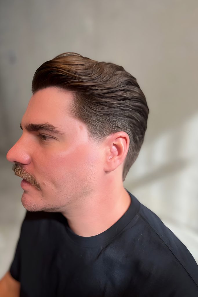 Brushed Back Undercut with Volume