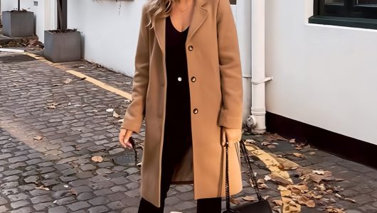 Camel Coats Paired with Minimal Layers